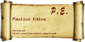 Paulics Edina névjegykártya