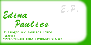 edina paulics business card